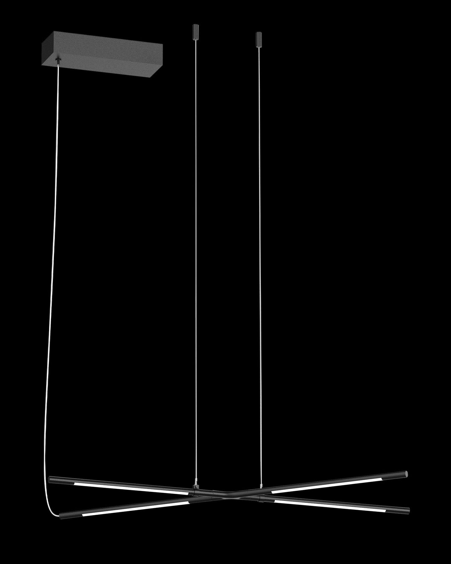 Tubular 4Lt Pendant Matt Black Model A Light
