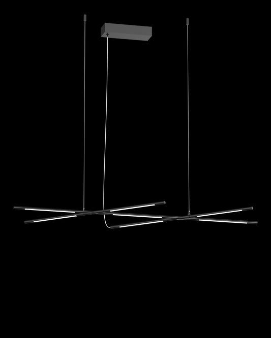 Tubular 7Lt Pendant Matt Black Model A Light