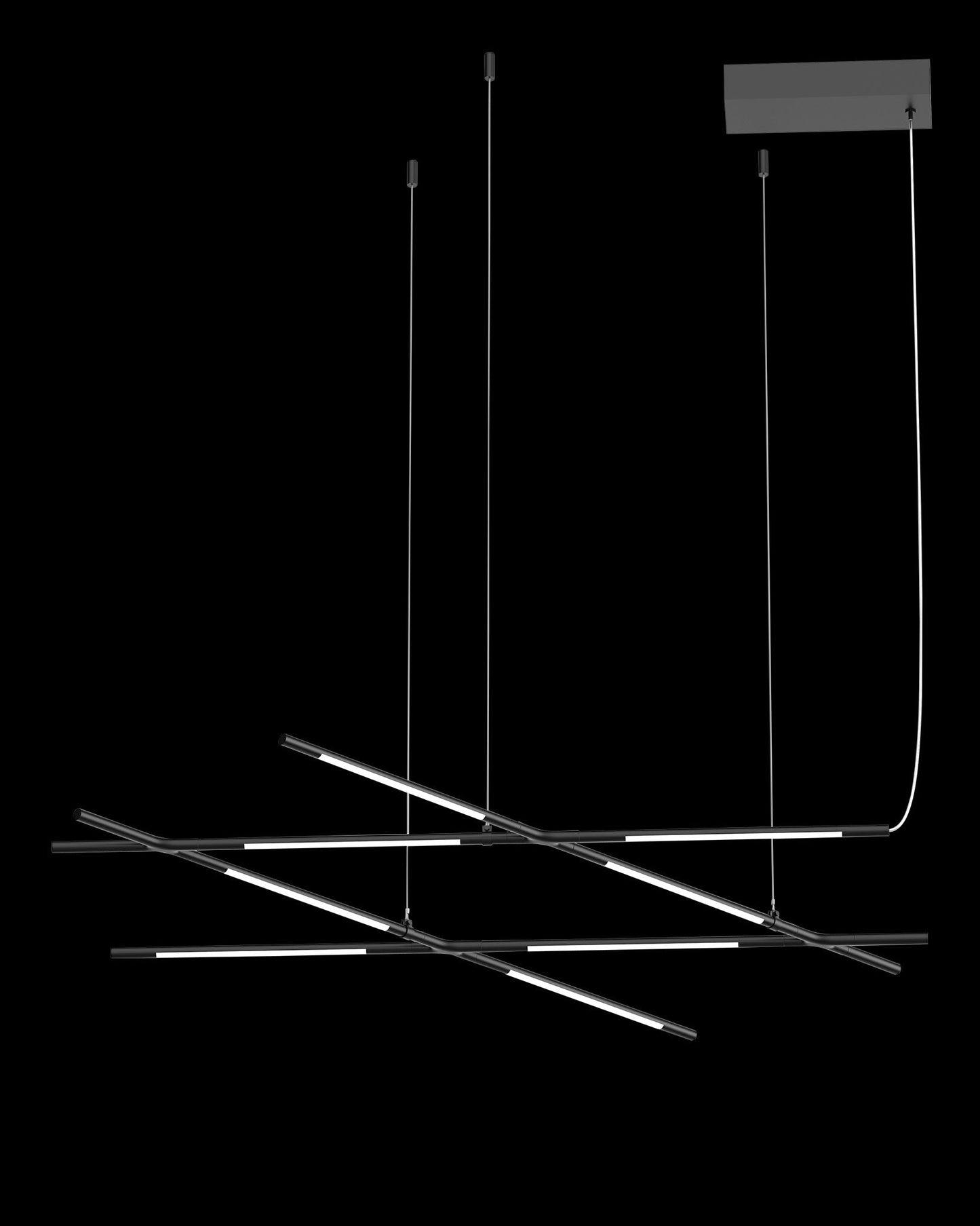 Tubular 8Lt Pendant Matt Matt Black Model C Light