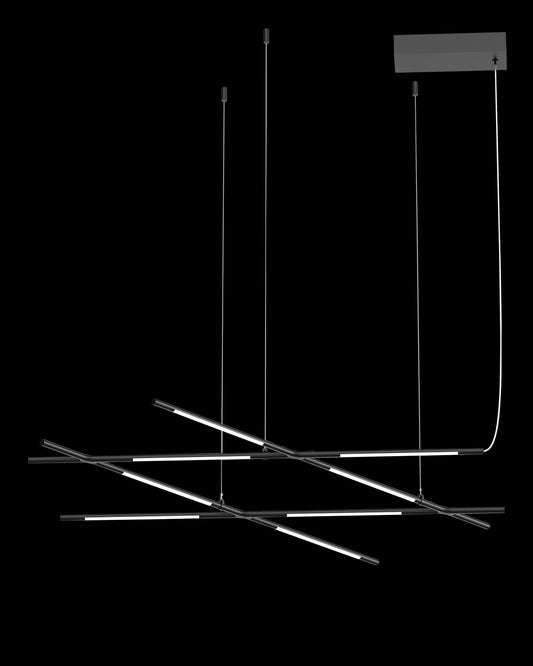 Tubular 8Lt Pendant Matt Matt Black Model C Light