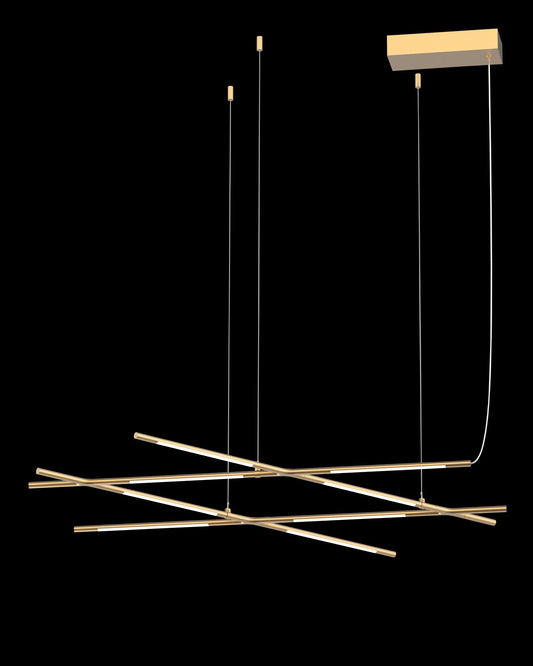 Tubular 8Lt Pendant Satin Gold Model C Light