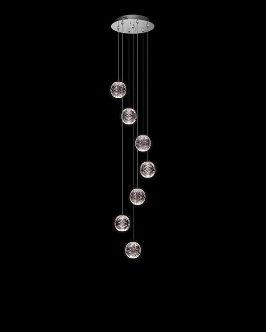 Diamante 7Lt Round Chrome Light