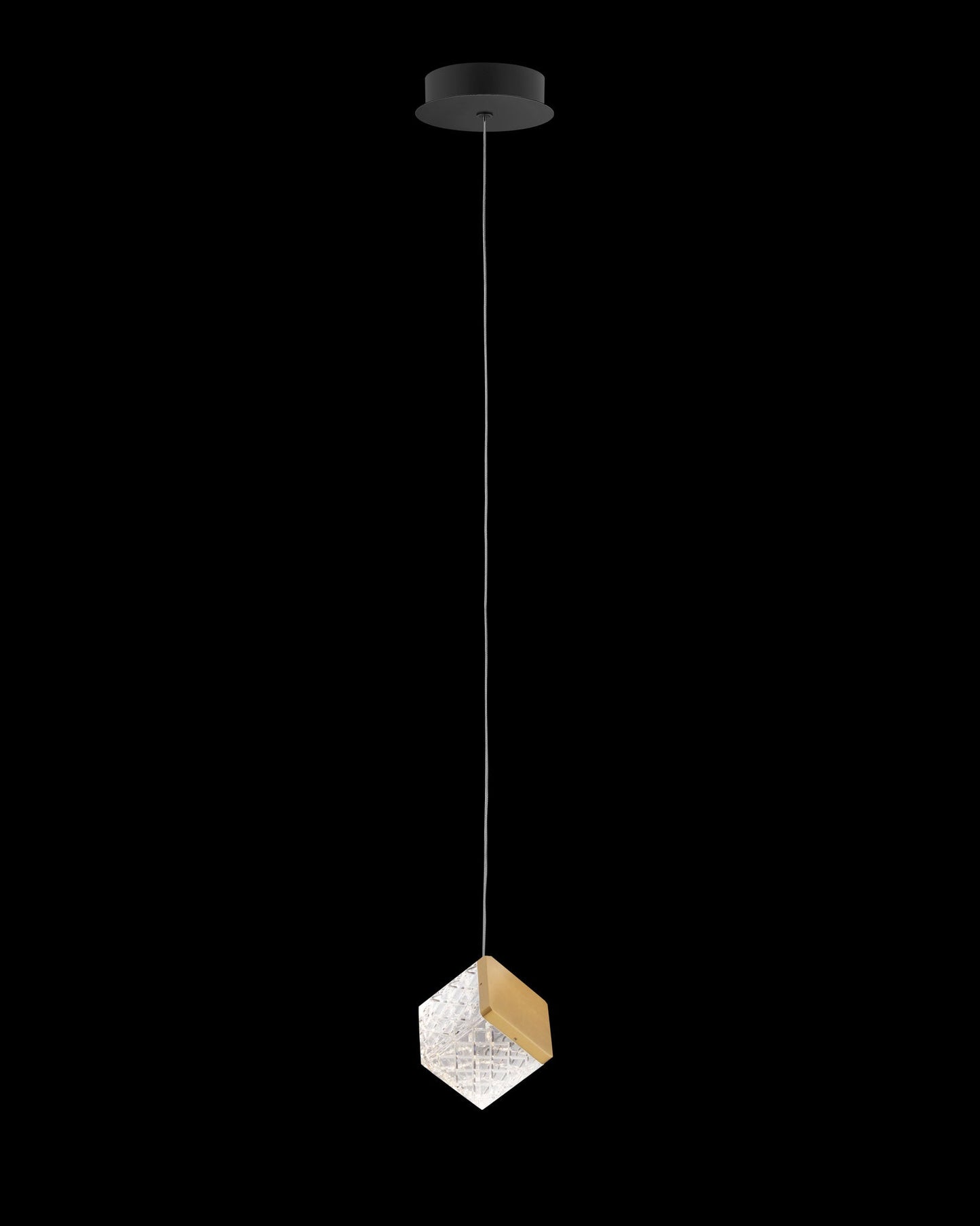 Magia Single Pendant Matt Black with Satin Gold Light