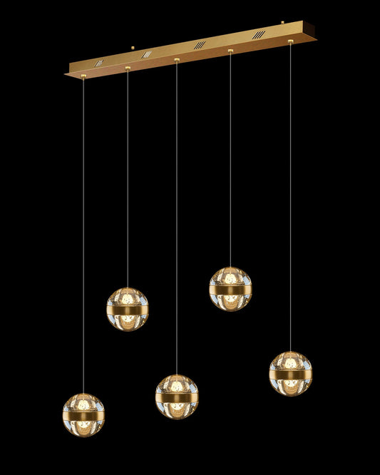 Frizzante 5Lt Bar Pendant Satin Gold Champagne Glass Light