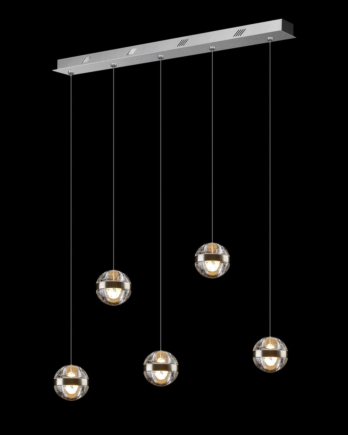 Frizzante 5Lt Bar Pendant Satin Nickel Clear Glass Light