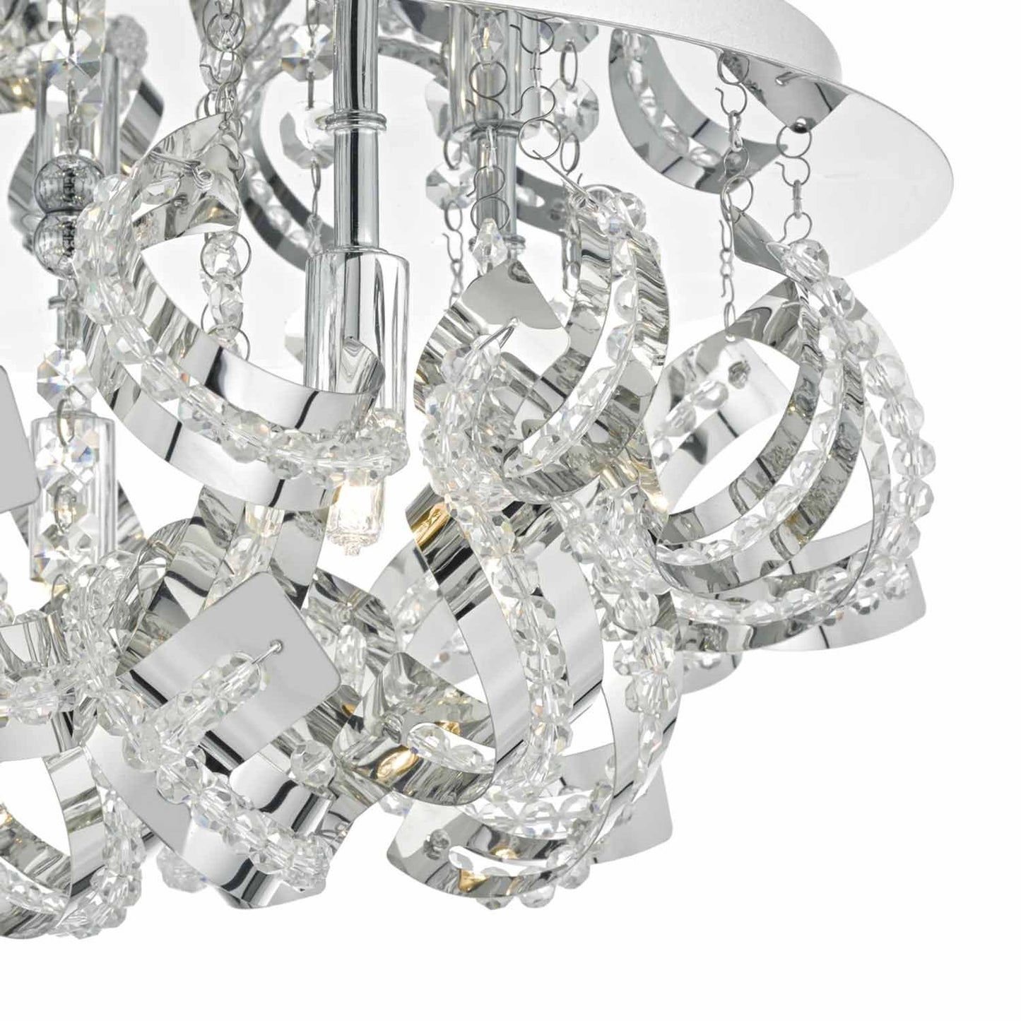 Mezen 5lt Flush Polished Chrome & Crystal Beads
