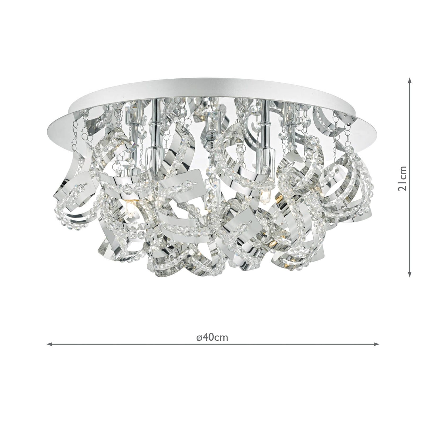 Mezen 5lt Flush Polished Chrome & Crystal Beads
