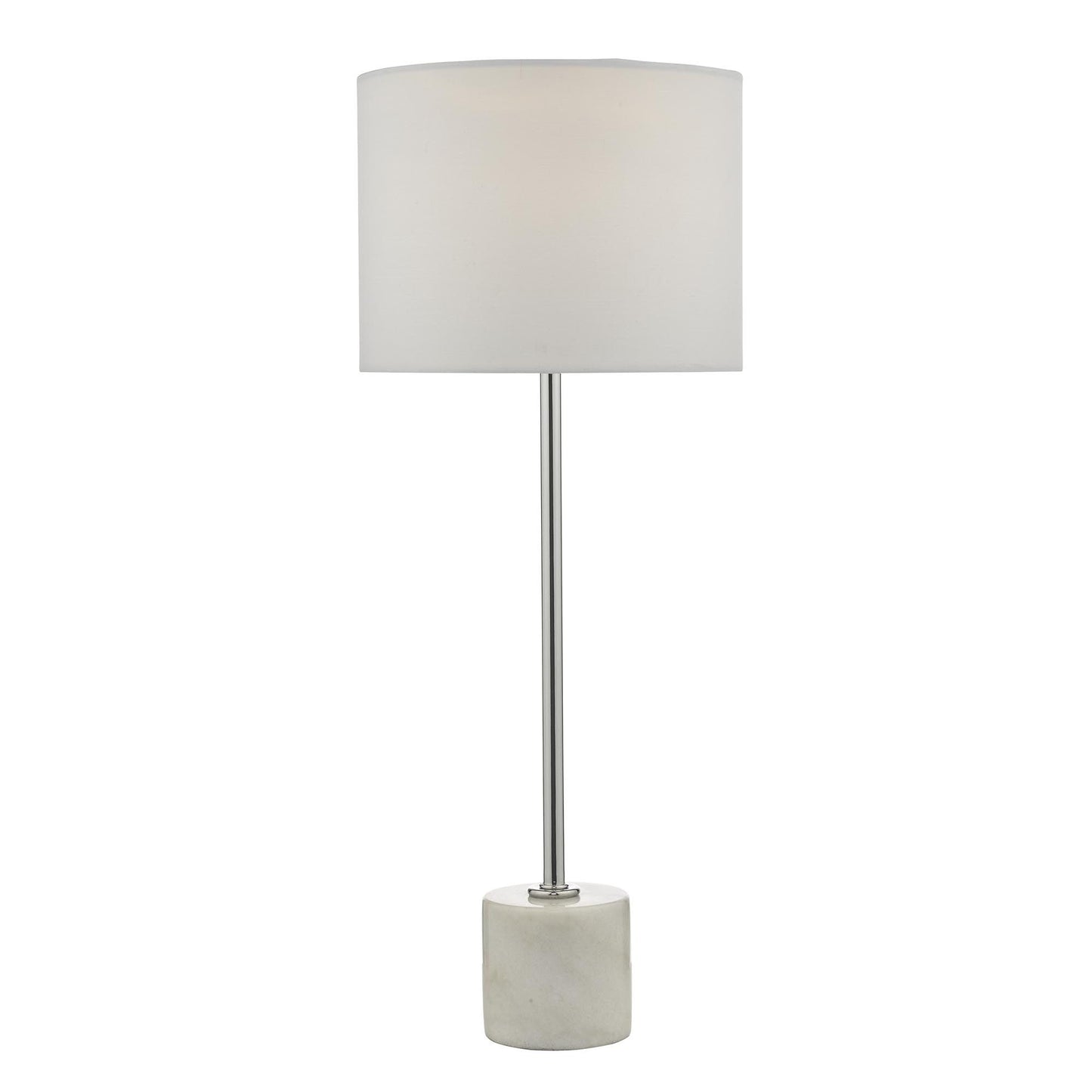 Misu Table Lamp Polished Chrome Marble Effect With Shade