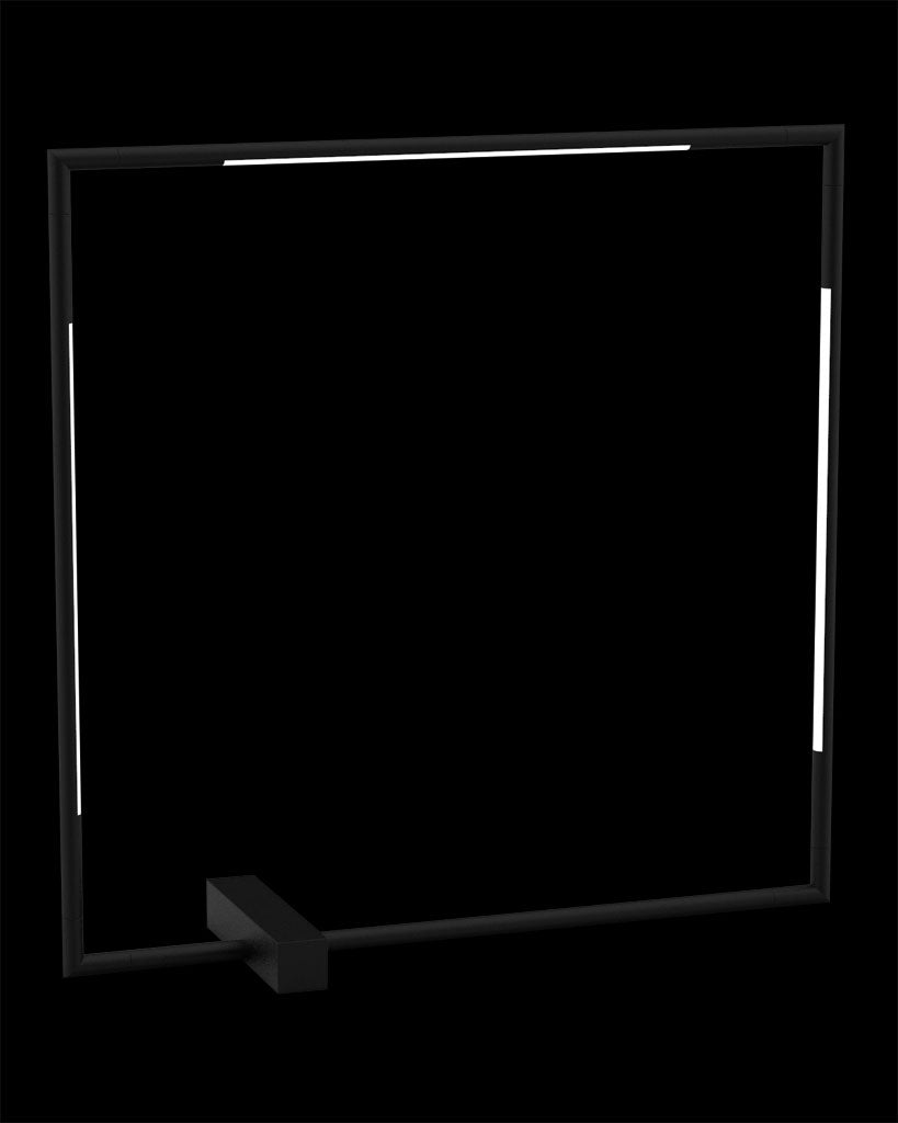 Tubular Square Table Matt Black Light