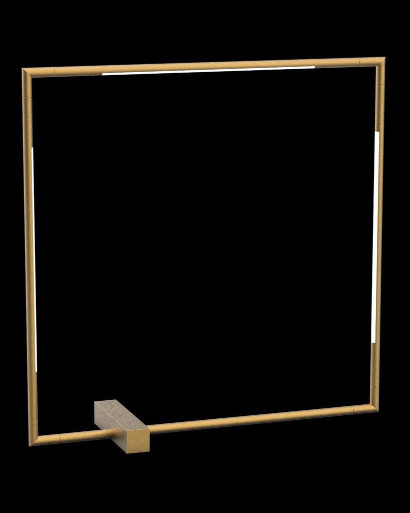 Tubular Square Table Satin Gold Light