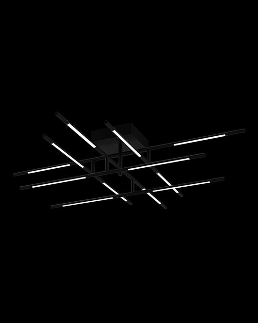 Tubular 12Lt Ceiling Flush Matt Black Model A Light