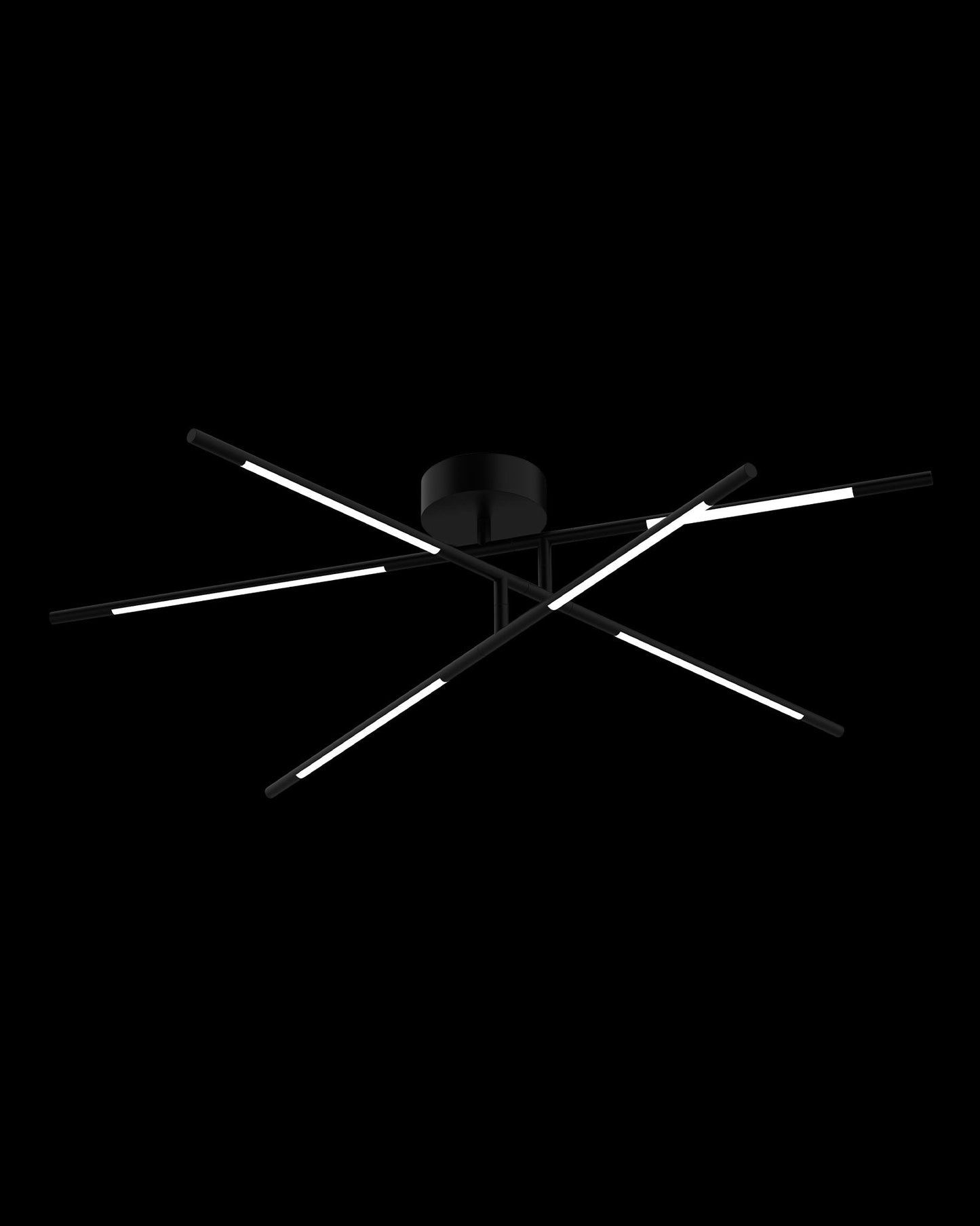 Tubular 6Lt Ceiling Flush Matt Black Model A Light