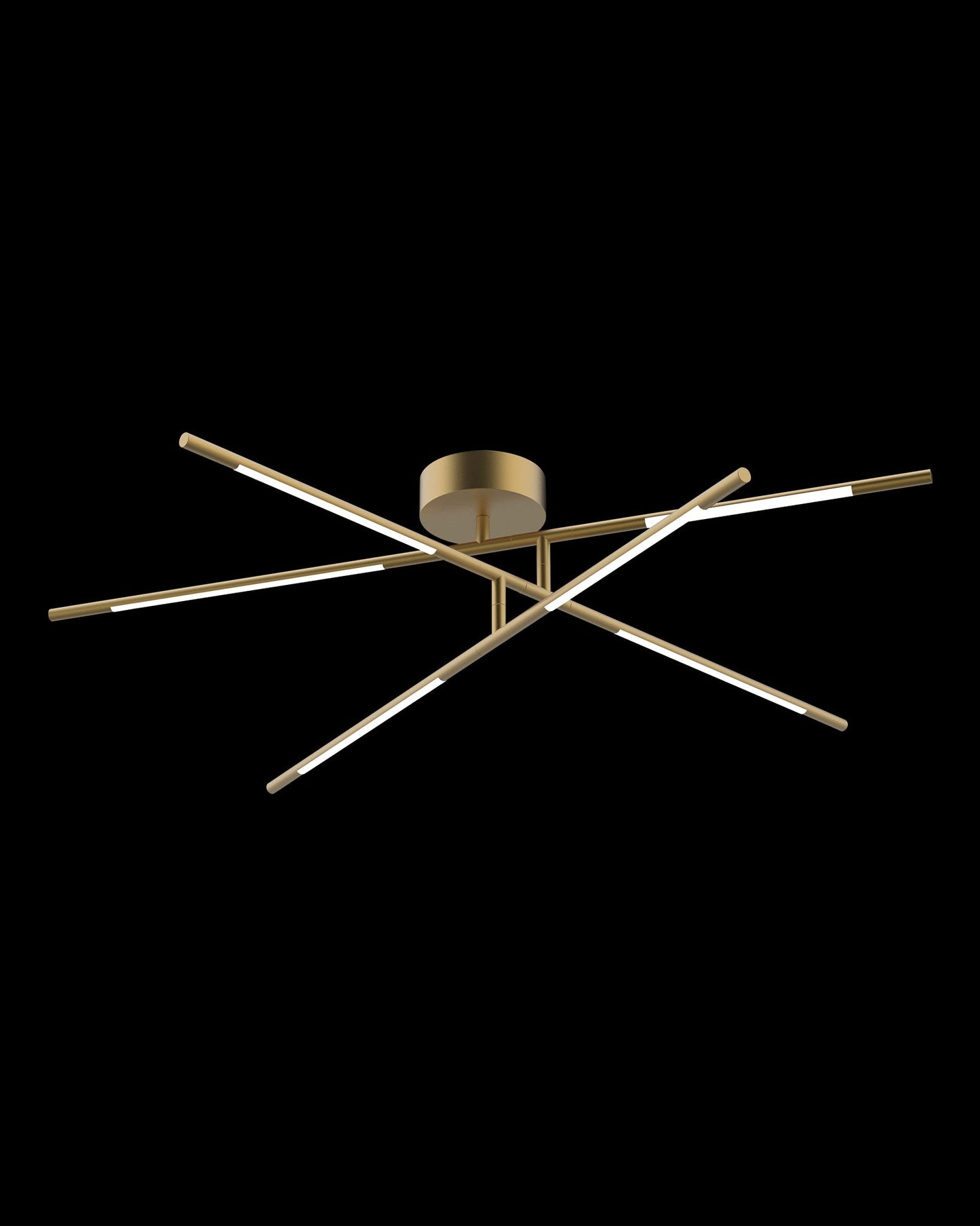 Tubular 6Lt Ceiling Flush Satin Gold Model A Light