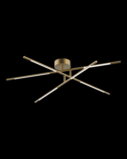 Tubular 6Lt Ceiling Flush Satin Gold Model A Light