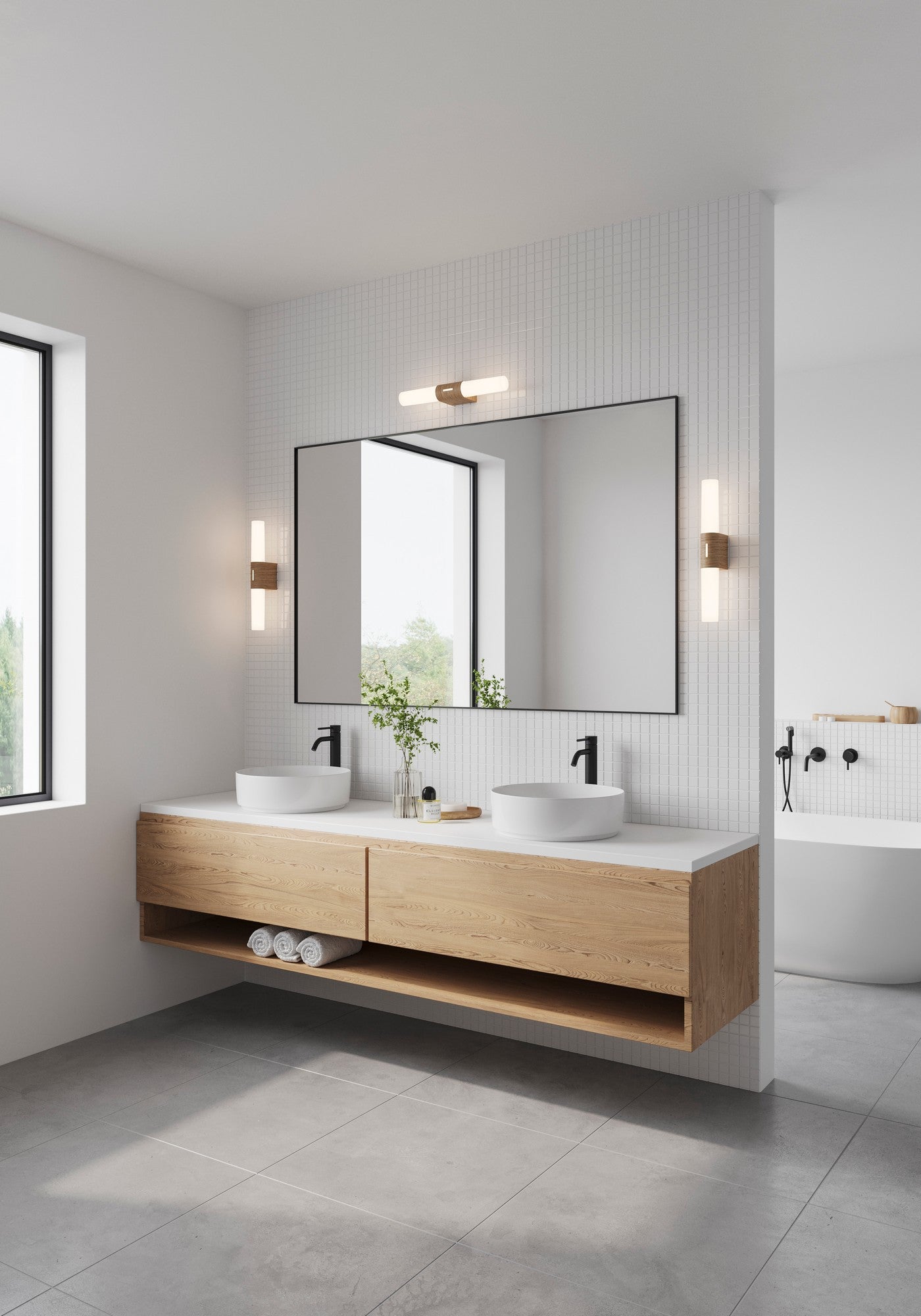 Helva Double Basic - Wall light