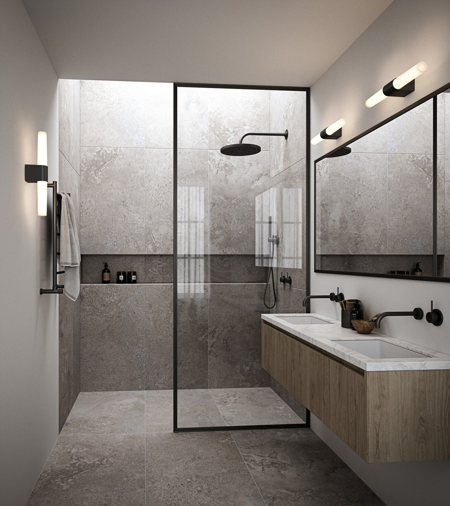 Helva Double Basic - Wall light