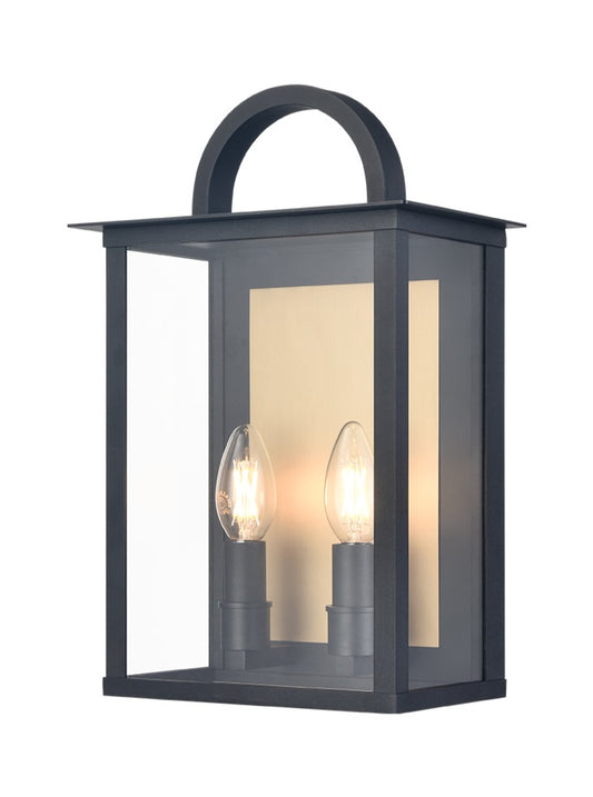 Nightingale 2lt Wall bracket H 360 matt black and aged brass