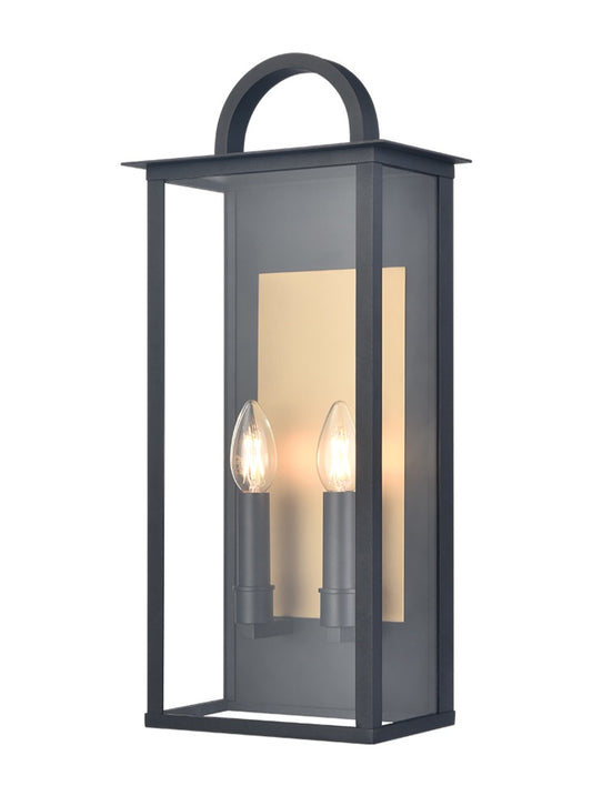 Nightingale 2lt Wall bracket H 510 matt black and aged brass