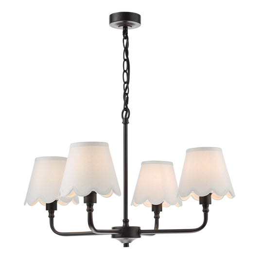 Padme 4 Light Pendant Matt Black With Shade