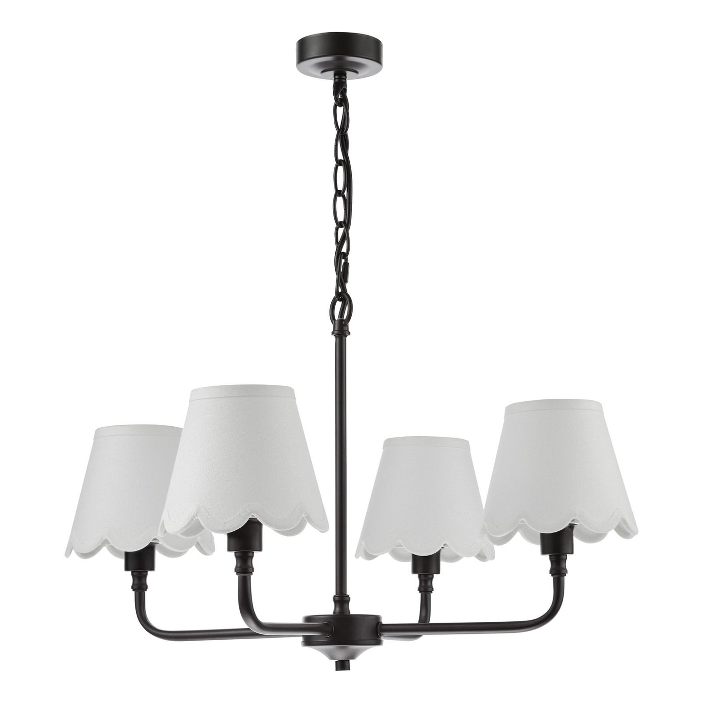 Padme 4 Light Pendant Matt Black With Shade