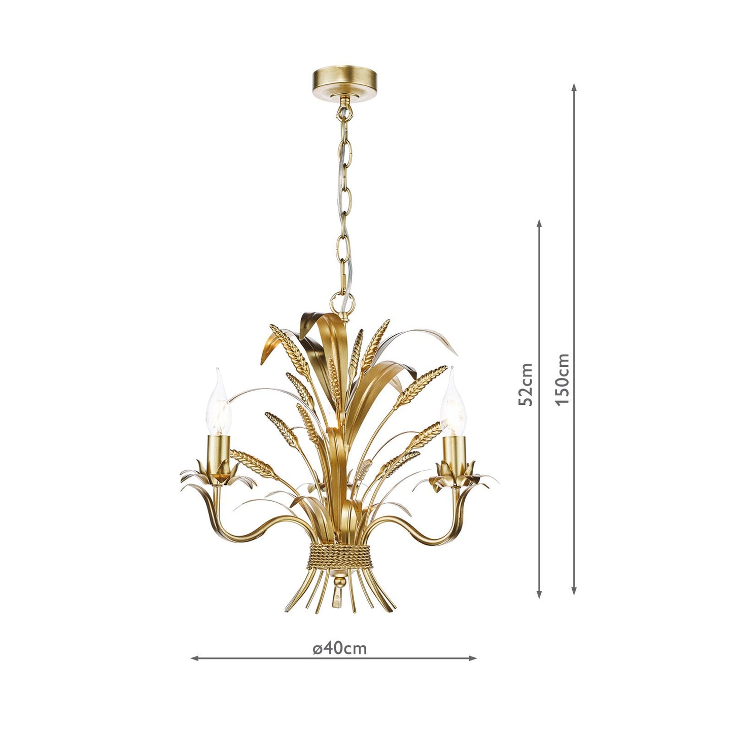 Phaedra 3 Light Pendant Gold