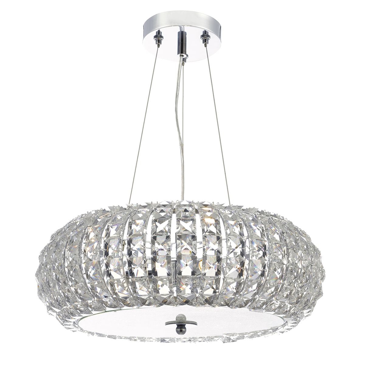 Piazza 3 Light Pendant Polished Chrome Crystal