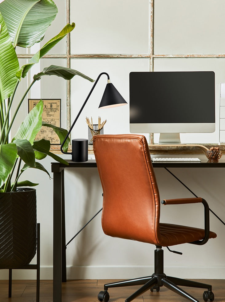 Paisley Matt Black Table Lamp