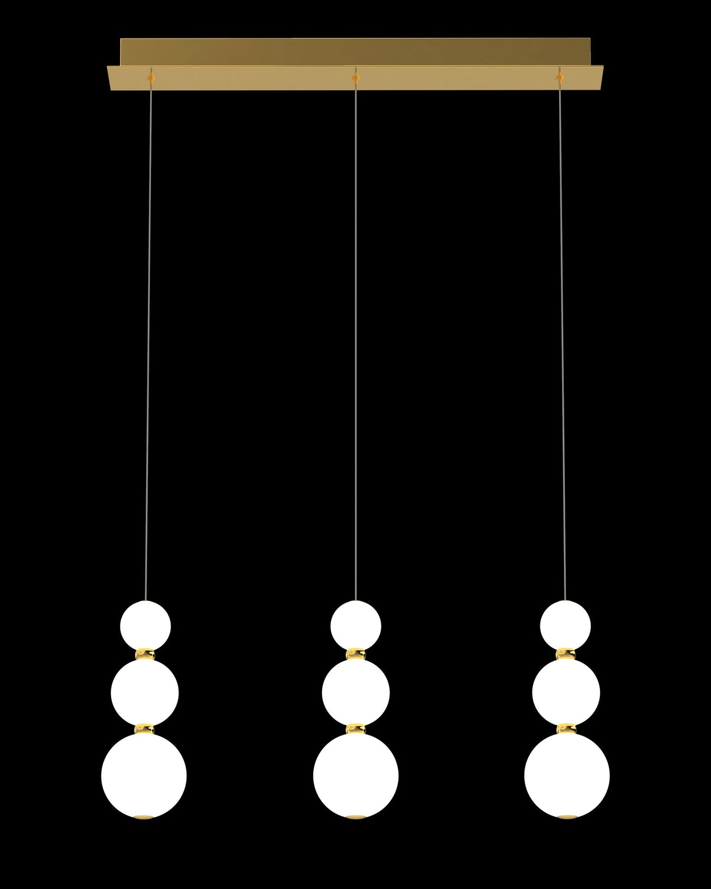 Pearl 3Lt Drop Pendant Gold Light