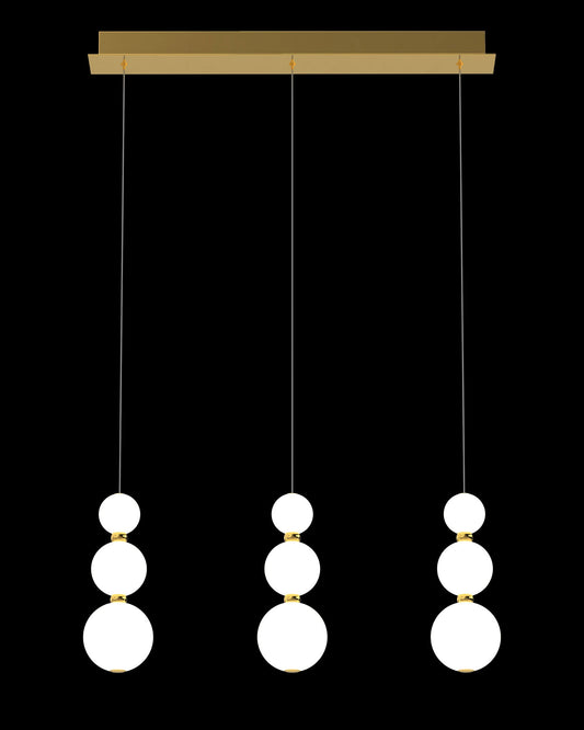 Pearl 3Lt Drop Pendant Gold Light