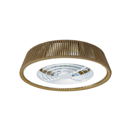 Polinesia Nautica Mini 55W LED Dimmable Ceiling Light With Built-In 25W DC Reversible Fan, Beige Oscu, 3800lm, 5yrs Warranty by Mantra