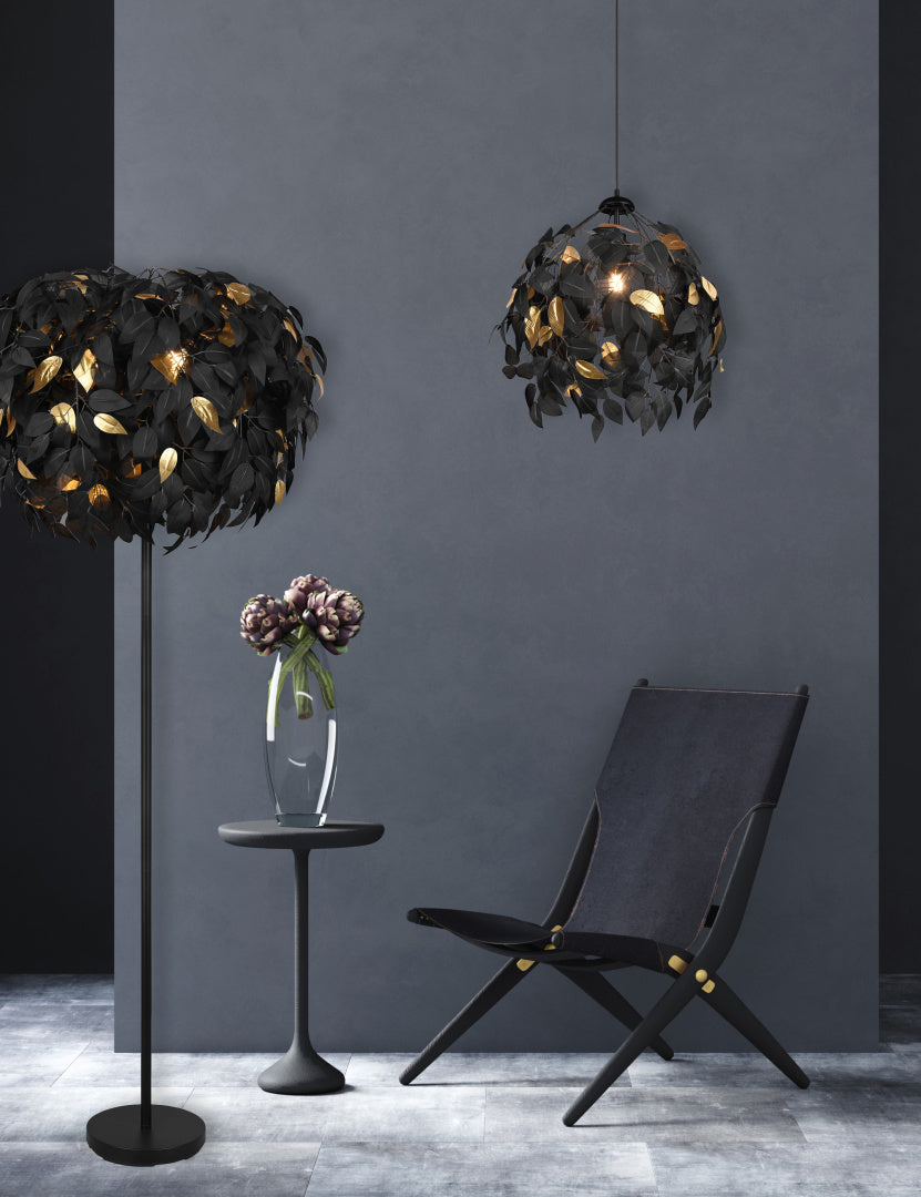 Leavy  - Floor lamp - Black - Gold - Reality