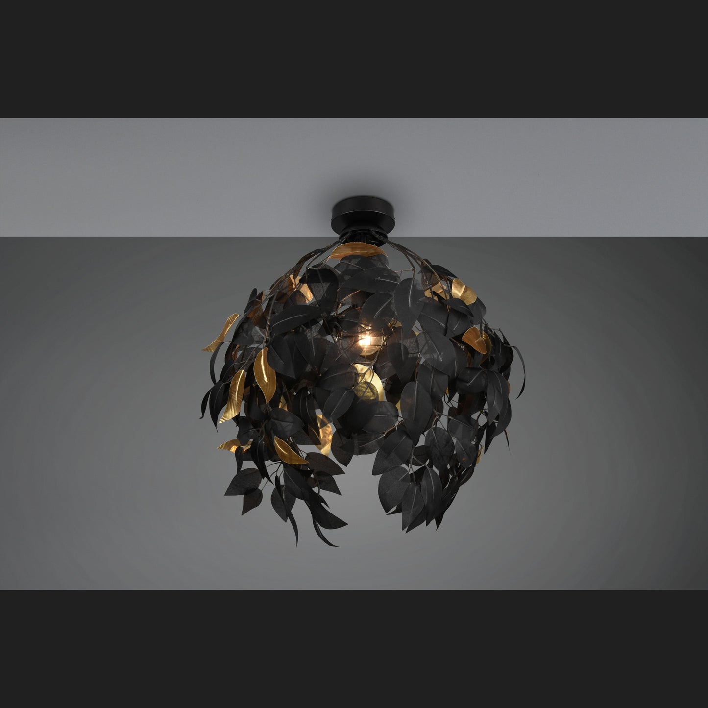 Leavy  - Ceiling lamp - Black - Gold - Reality