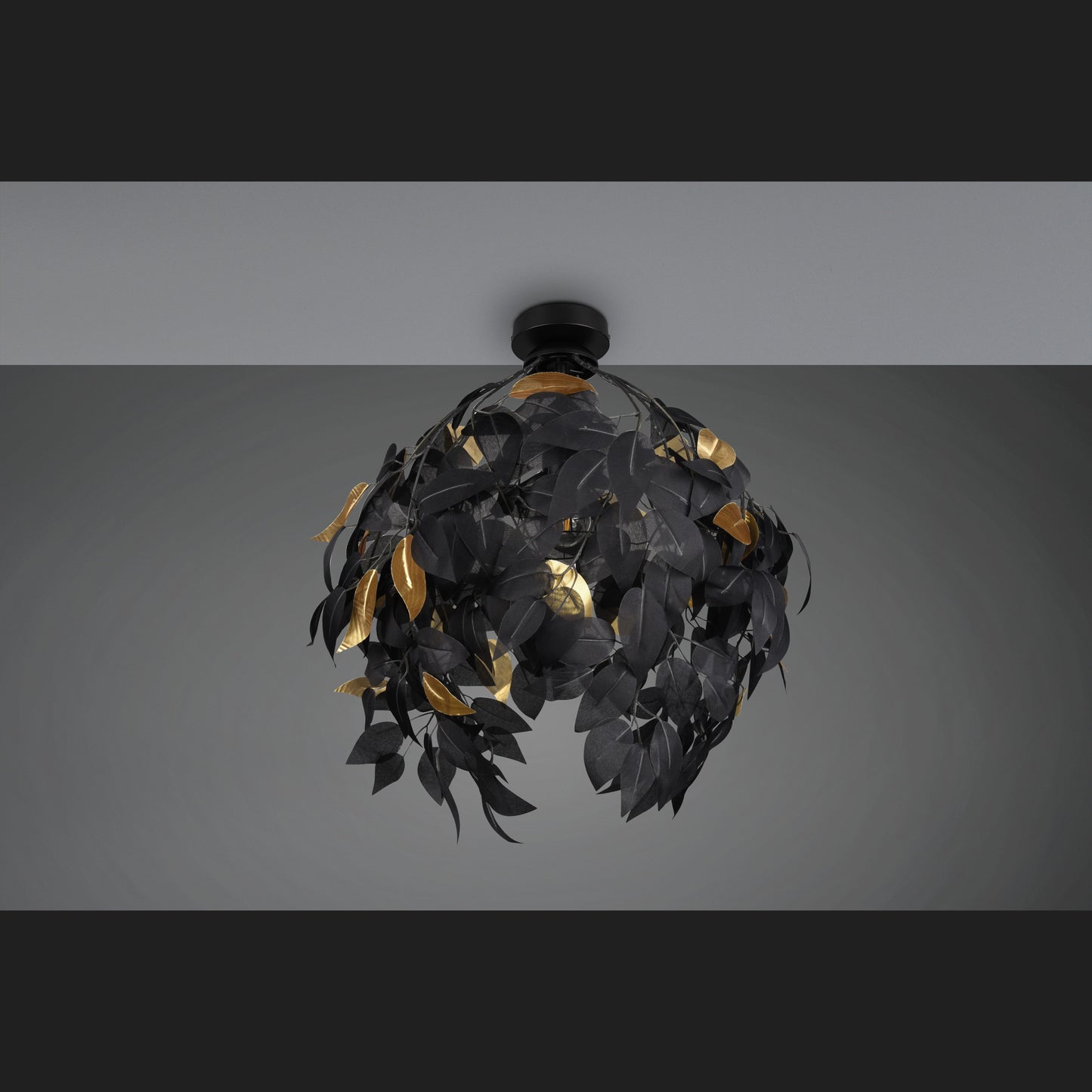Leavy  - Ceiling lamp - Black - Gold - Reality