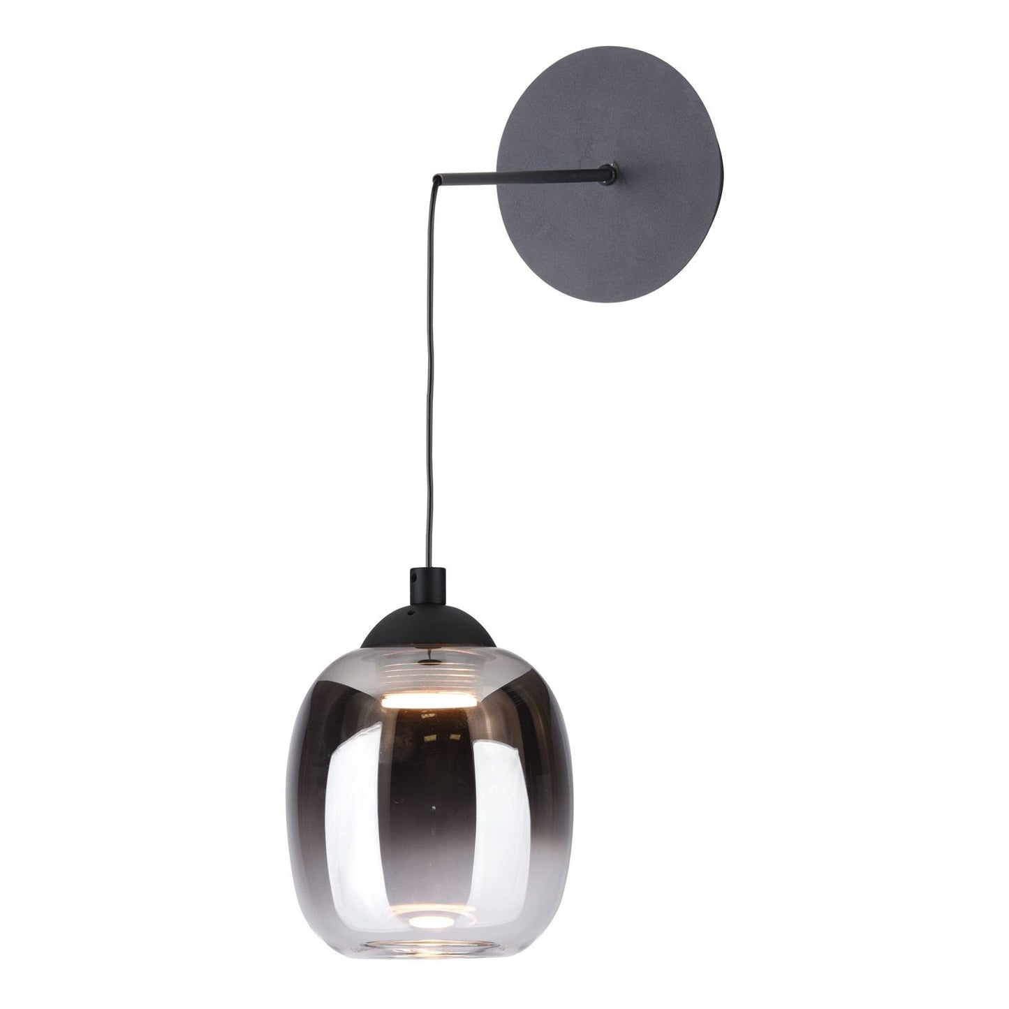 Ramona Pendant/Wall Light Matt Black Ombre Glass LED