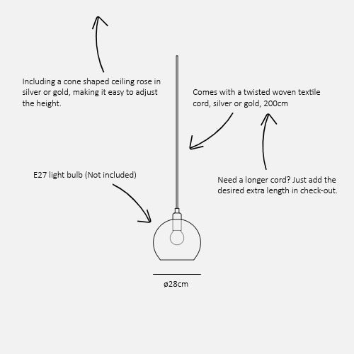 Rowan  Pendant lamp L Topaz blue