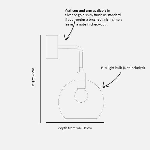 Rowan  Wall lamp S Chestnut brown