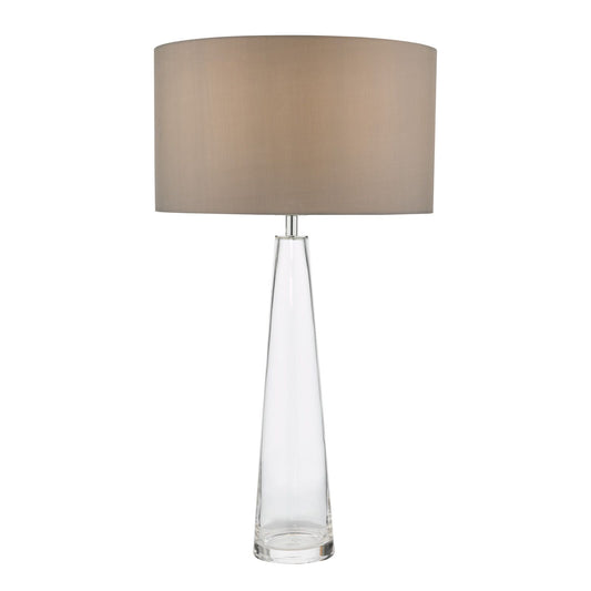 Samara Table Lamp Glass and Polished Chrome With Shade