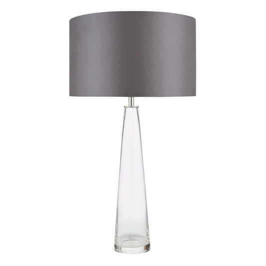 Samara Table Lamp Glass and Polished Chrome With Shade