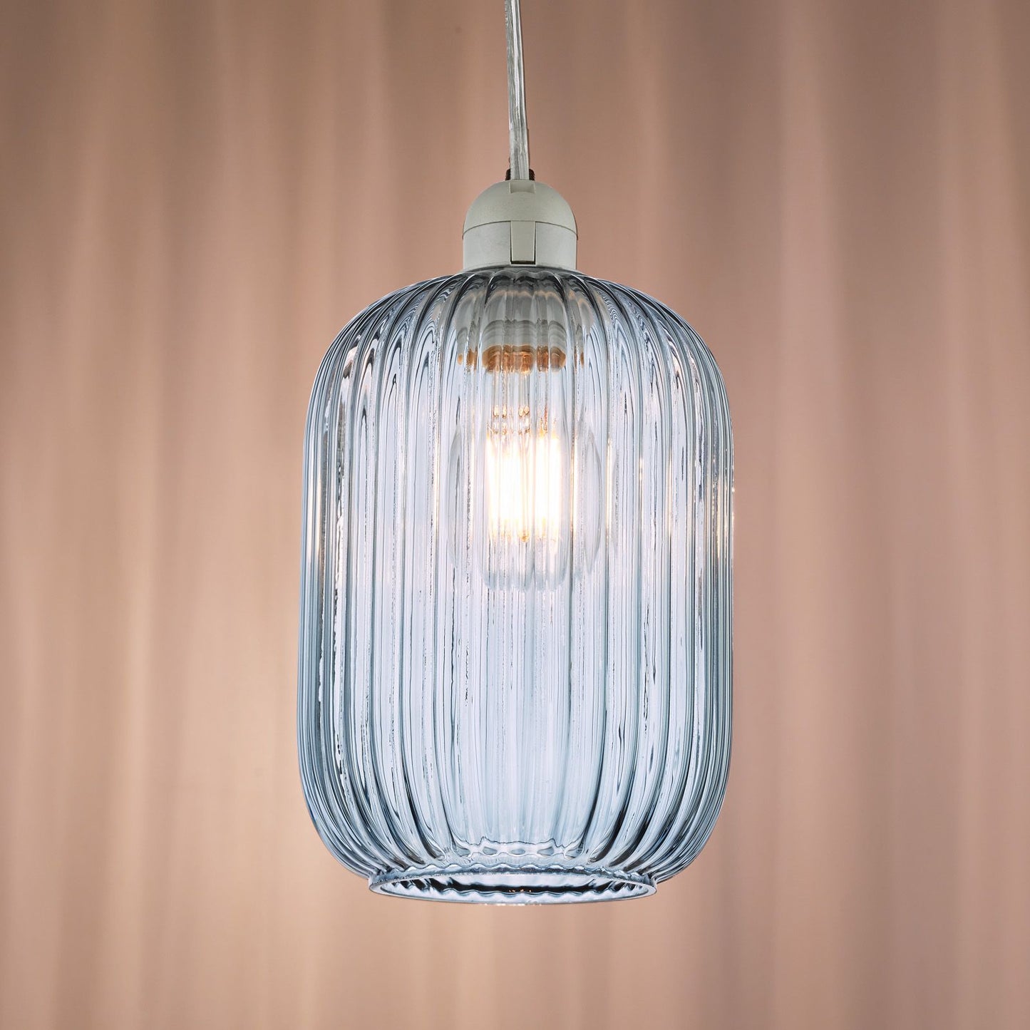 Sawyer Easy Fit Blue Ribbed Glass Shade