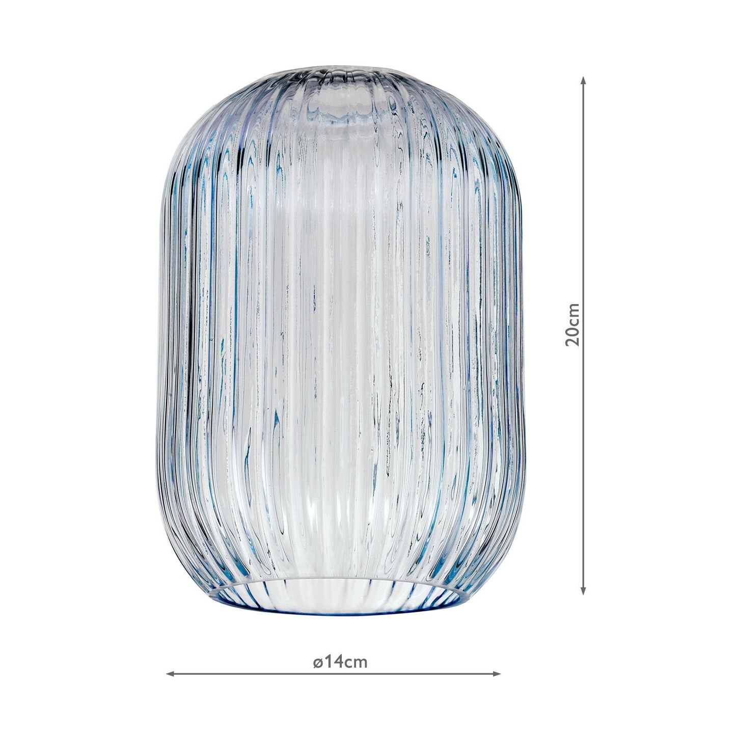 Sawyer Easy Fit Blue Ribbed Glass Shade