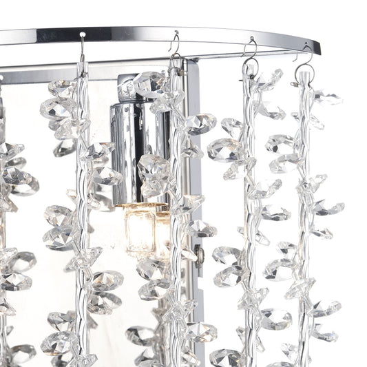 Sestina 2 Light Wall Bracket Decorative Rods with Crystal Beads