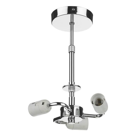 3 Light Semi Flush Suspension Polished Chrome