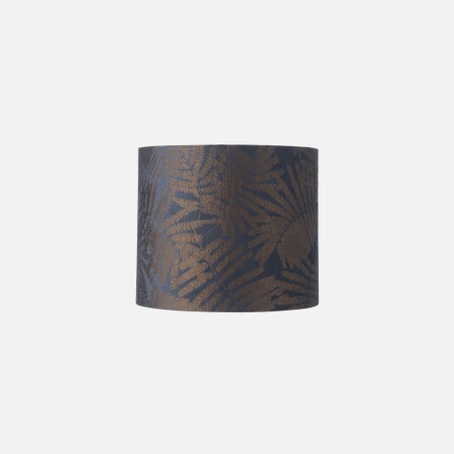 Fabric lampshade C Fern leaves wild Blue
