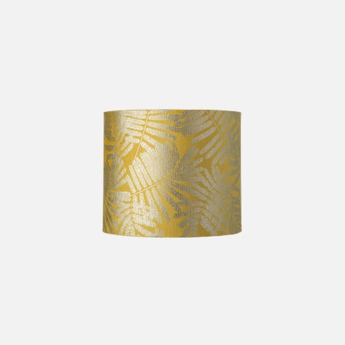 Fabric lampshade C Fern leaves wild Yellow