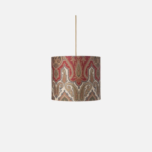 Fabric lampshade C Brocade Green/Gold