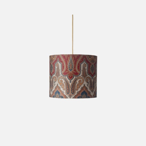 Fabric lampshade C Brocade Blue/Red
