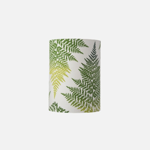 Fabric lampshade D Fern Leaves graphic Green