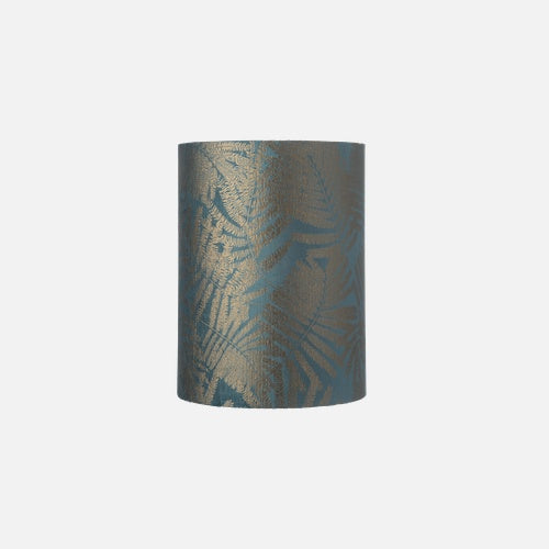 Fabric lampshade D Fern leaves wild Teal