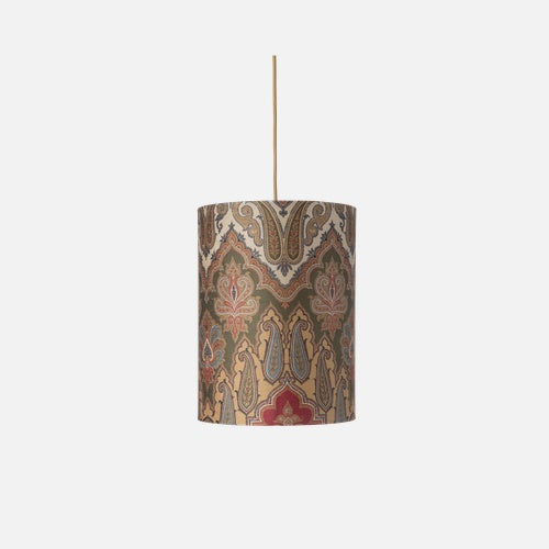 Fabric lampshade D Brocade Green/Gold