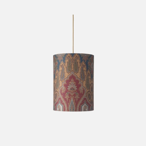 Fabric lampshade D Brocade Blue/Red